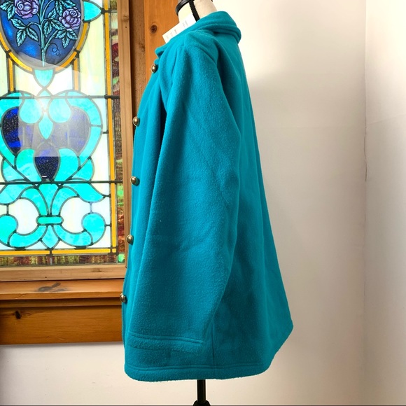 Vintage NWT Vicki Wayne’s Blue Fleece Pea Coat- Oversized Small - Picture 6 of 8